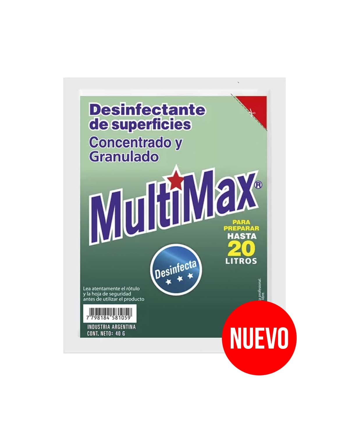 Desinfectante Multimax Tipo Lavandina Concentrado Para Diluir 40 Gr